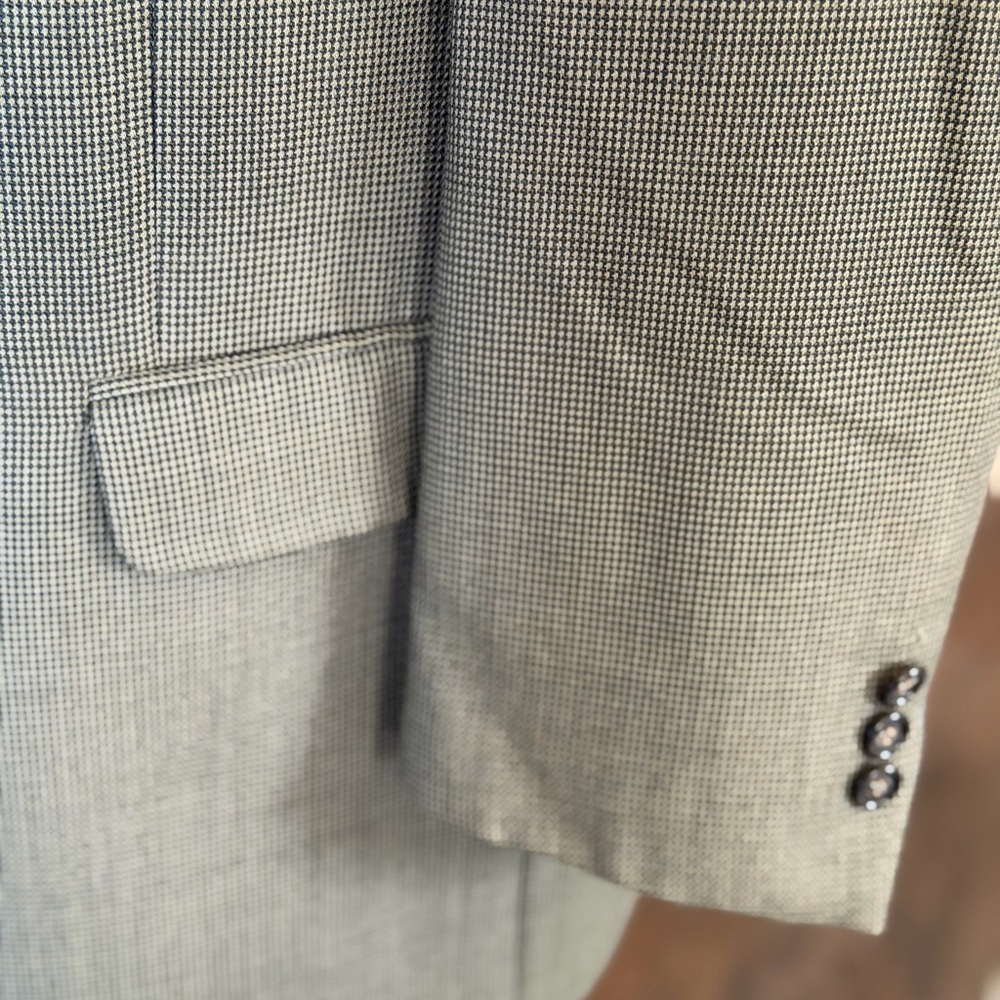 Stanley Blacker Wool Blazer 40R Houndstooth Heritage Preppy Sport Coat